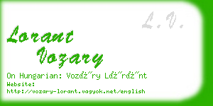 lorant vozary business card